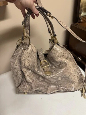 Bolso Hobo Gili Grande de Cuero Pitón Serpiente Foto 1 de 2