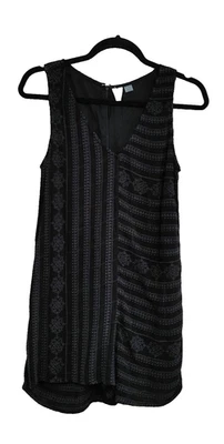 Roxy Women's Romper Size XS Black Back Zip Patterned Textured Sleeveless V Neck Foto 1 de 3