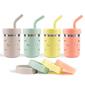 ® Smoothie Becher für Kinder - Edelstahl Kleinkind Becher mit Strohhalm, Sippy... - Bild 1 von 9