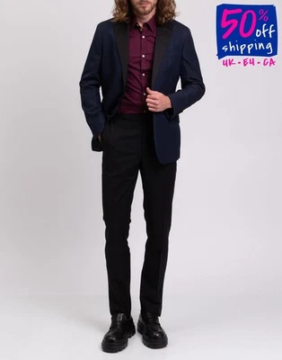 Blazer chaqueta Hackett de esmoquin de seda y lana talla 40R 50R M de un solo pecho PVP €825 Foto 1 de 4