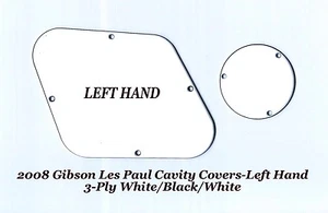 Gibson Les Paul LP Mano Izquierda 3 Capas Blanco Cavidad Trasera Control Cubiertas Proyecto NUEVO - Imagen 1 de 6