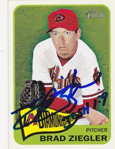 BRAD ZIEGLER ARIZONA DIAMONDBACKS SIGNED 2014 CARD OAKLAND A'S BOSTON RED SOX - Picture 1 of 1