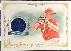 2014 Topps Allen & Ginter Jordan Zimmermann #FSR-JZ Game-Used Relic Nationals - Picture 1 of 2