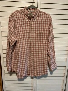 Camicia vintage NAUTICA denim uomo TG L bianca terracotta a quadri cotone con bottoni LS - Foto 1 di 6