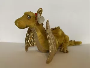 TY RARE HTF TEMPEST Gold Dragon RETIRED Borders Exclusive 19” Plush - Picture 1 of 9