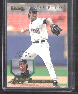 Ricky Bones 1995 Donruss Gold Foil Press Proofs Milwaukee Brewers #143 /2000 - Image 1 of 2