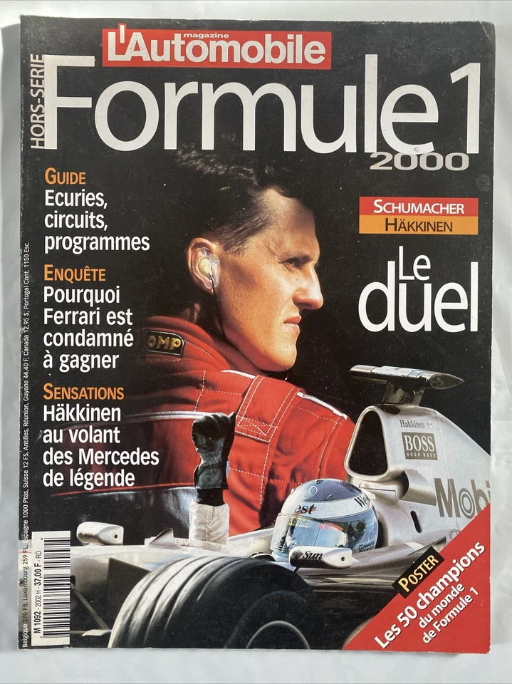 Fórmula 1 2000 Racing Schumacher Hakkinen Mercedes con póster de 50 campeones Foto 1 de 4