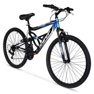 Bicicleta todo terreno Shocker Mountain Pro de 26" para hombre neumáticos bicicleta de 18 velocidades, negro/azul Foto 1 de 4