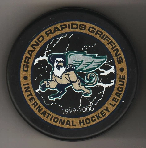 Grand Rapids Griffins 1999 Cracked Ice 2000 Griiffin IHL Hockey Puck CU Group Fn Cover