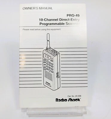 Radio Shack Pro-49 Owner's Manual - Image 1 of 2