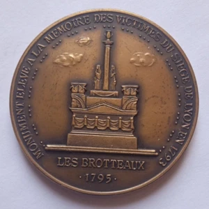 ZWEIHUNDERTJÄHRIGER JAHRESTAG DER BELAGERUNG VON LYON 1793 FRANZÖSISCHE GESCHICHTE BRONZE MEDAILLE / MEDAILLE - Bild 1 von 3
