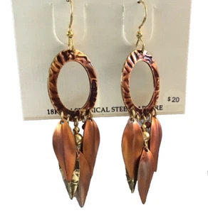 Surgical Steel US Made Handcrafted 2.75" - Dangle Drop Earings Silver Forest NWT - Picture 1 of 6