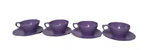 Juego químico vintage aliado de melamina de 4 tazas y platillos púrpuras MCM - Imagen 1 de 6