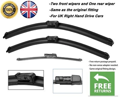 For SEAT Alhambra 2010-2024 Front and Rear Windscreen Wipers 28"16"13" - Image 1 of 4