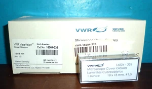 VWR Vista Vision 16004-326 Cover Glasses 18x18mm 10oz Box New - Picture 1 of 3