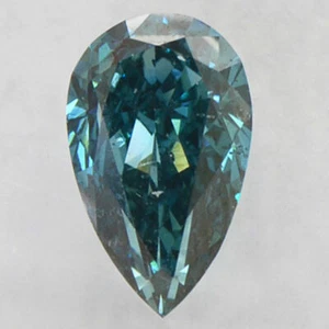 Loose Pear Shape Diamond Fancy Blue Color Enhanced 1.03 Carat SI1 IGI Certified - Picture 1 of 7