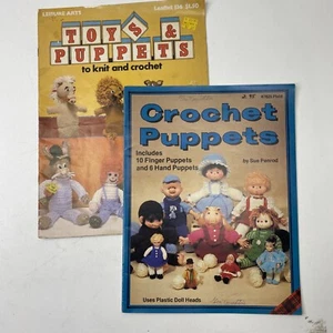 2 Vintage 1978/ 1982 Crochet Puppets and Toys Leisure Arts Sue Penrod Plaid 7625 - Picture 1 of 6