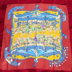 HERMES Carre 90 Multicolor TOURNEZ Seda 100% de JAPÓN + FP - Imagen 1 de 8