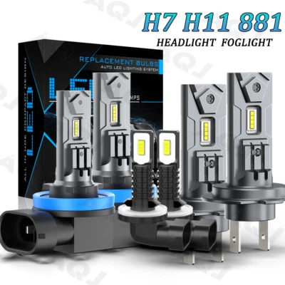 Para For Kia Sorento 2011-2016 6500K Combo LED faro alto bajo + luces antiniebla - Image 1 of 4