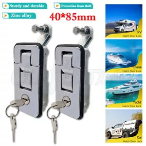 2x Small Chrome Compression lock, Push Latch, Tool Box, RV, Canopy, Trailer Pop - Picture 1 of 12