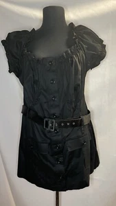 VENEZIA Blouse Ruffle Trim V Neck Button Up Ruffle Cuff Elastic Waist Sz 18 - Picture 1 of 7
