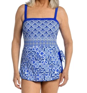 Traje de baño Maxine Of Hollywood para mujer 16 azul pareo control abdominal una pieza - Imagen 1 de 9