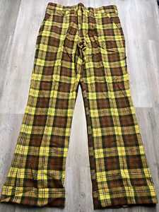 Vintage 60er 70er Wolle Karo Hose Fellini Slacks Herren Gr. 38 L Golf Opa Neu mit Etikett - Bild 1 von 16