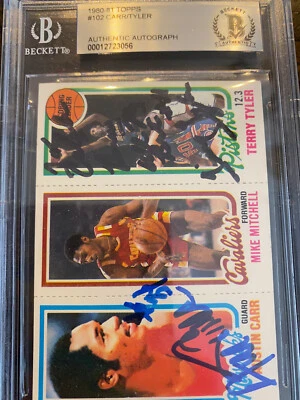 Austin Carr/Terry Tyler Dual #102 signed autograph 1980-81 Topps Basketball Nice - Image 1 of 3