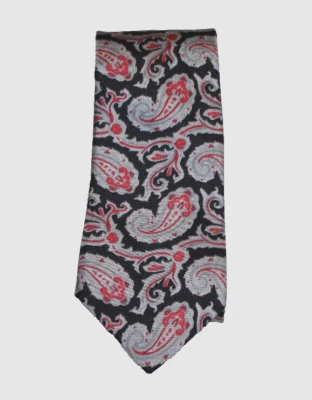 Corbata Oleg Cassini flaca paisley roja gris negra corbata 3x55 1/2 cuello Foto 1 de 4