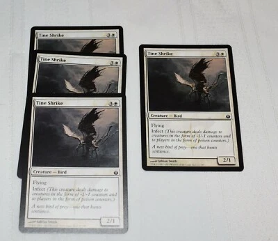 MTG card: 4x Tine Shrike, White Common Creature,  Mirrodin Besieged - Image 1 of 2