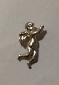 Silvertone Cherub Angel Lapel Tack Pin - Picture 1 of 5