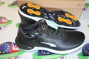 puma phantomcat nitro + golf shoes black/silver/yellow sizzle uk size 10 - Picture 1 of 5