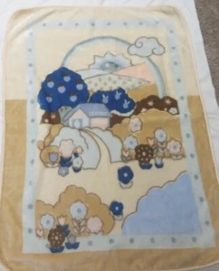 VGN Minky Plüsch Baby Krippe Decke Lovey Kleinkind Pastell Blumen Sonne Wolken 57"×42 - Bild 1 von 10