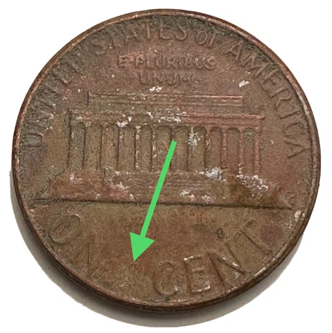 1981D One Cent Penny Struck Through Grease On Letter E Error Cover