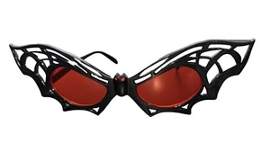 Vintage gruselige Fledermaus/Spinne Brille Halloween Maske Kostüm Neuheit rote Gläser  - Bild 1 von 11