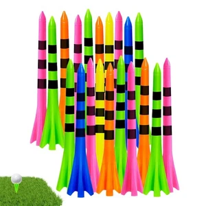 20 X Golf Tees - Plastic With Rubber Cushion Top - Multicolour High Quality - Picture 1 of 12