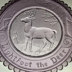 Lightfoot the Deer Whitetail Buck Art Glass Thornton Burgess Pairpoint Cup Plate - Picture 1 of 7