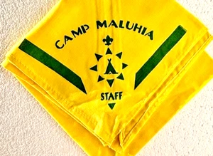 STAFF 1971 CAMP MALUHIA NECKERCHIEF Located MAUI Hawaii  SCARCE Collectible  BSA - Picture 1 of 2