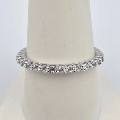 Милор Италия 925 пробы круглый кубический цирконий CZ укладки кольцо группы sz 9 - Изображение 1 из 4