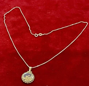 925 ITALY GOLD VERMEIL BOX 18” GOLD FILLED NECKLACE SHAKE LOCKET W/GOLD NUGGETS - Picture 1 of 9