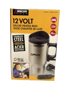 Wagan Tech 12 V Beheizter Reisebecher 16 Unzen Edelstahl Autobecher NEU BPA-frei - Bild 1 von 5