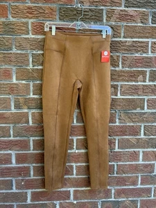 Spanx Legging Pants Women MP Rich Caramel Faux Suede High Waisted Tummy Control - Picture 1 of 4