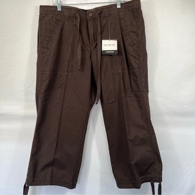 Pantalones cargo Calvin Klein chocolate capri recortados tiro medio 0659 Foto 1 de 4