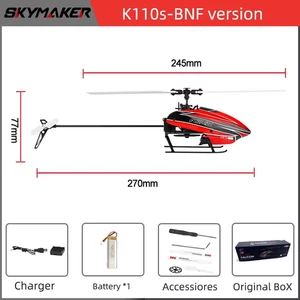 Wltoys XK K110S RC Helicopter 6CH Brushless Motor 3D/6G Mode BNF 2.4GHz - Picture 1 of 20