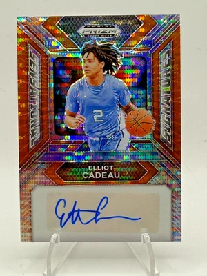 2024 Prizm Draft Picks Elliot Cadeau Signatures Orange Pulsar Auto #2/49 - Image 1 of 2