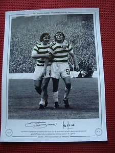 LOU MACARI & DIXIE DEANS CELTIC LEGENDS HAND SIGNED 12" x 16" PHOTO - AFTAL COA - Picture 1 of 3