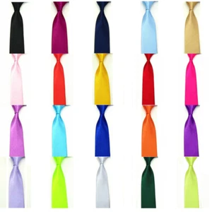10 PCS Men Satin Solid Skinny Necktie Wedding Party Business Formal Neck Tie - Picture 1 of 19