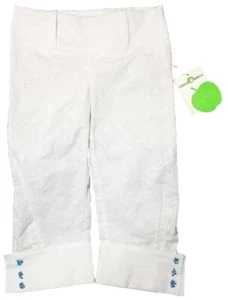 Verde & Mela Girl Eyelet Wide Leg Side Slit Pants (Size: 65/6) Made in Italy NWT - Picture 1 of 9