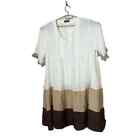 Bloomchic White Tan Brown Colorblock Shift Dress Size 18 20 New