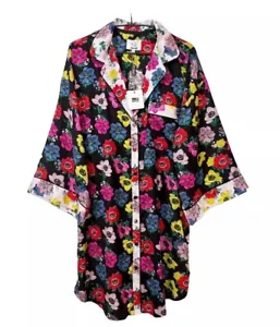 B By Baker Ted Baker Next Shirt Dress Floral Satin Flared Sleeve UK Size 12 New - Picture 1 of 12